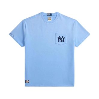 Polo Ralph Lauren Tops, Heren, Blauw, M, Katoen, New York Yankees Pocket T-Shirt