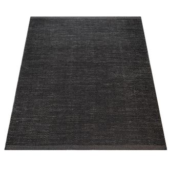 Paco Home Paco Home - Alfombra Tejido Hecho A Mano Look Escandinavo Patr&oacute;n Jaspeado En Antracita 140x200 Cm