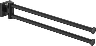 Roca Roca - Toallero Doble Giratorio De 400 Mm Square Hotels Color: Negro Mate