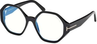 Tom Ford Blue Light Block Geometric Ladies Eyeglasses FT5967-B 001 53