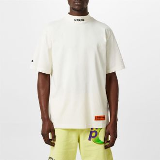 Heron Preston Mens Ss Tneck Ctnmb in White/Black - Size 2XS