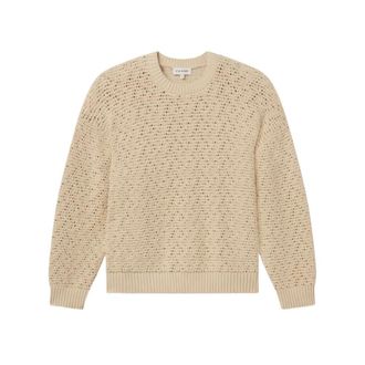 Frame Denim Round-neck Knitwear, male, Beige, Size: XL Crochet Sweater