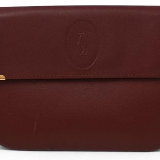 Cartier Bordeaux Leather Coin Purse/Coin Case (Pre-Owned)