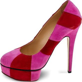 Charlotte Olympia 145mm colour-block platform pumps - Pink