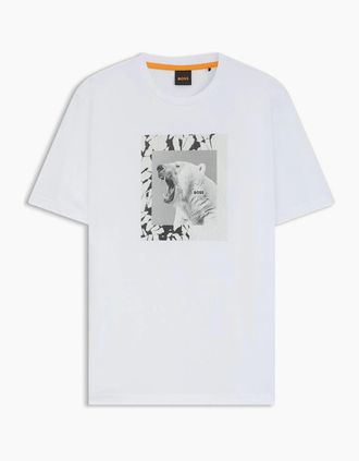 HUGO BOSS Mens Lupo T-Shirt - White - Size: 36