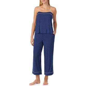 Kate Spade New York print crop pajamas in Navy Dot at Nordstrom, Size X-Small