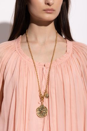 Chlo&eacute; Brass Necklace, Womens, Gold