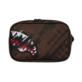 Sprayground Sprayground, Tassen, Dames, Bruin, ONE Size, Leer, Smeared Grunge Toiletry Brick