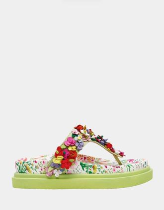 Betsey Johnson Womens Kammeron Platfrom Sandals In Natural Floral Multi
