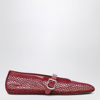 Alaia Ballerine flat in rete e pelle verniciata rosse