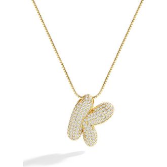 Mint & Lily Pave Bubble Initial Necklace in 18K Gold /Letter K at Nordstrom