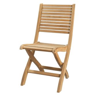 Maisons du monde Silla plegable de exterior de madera de teca maciza