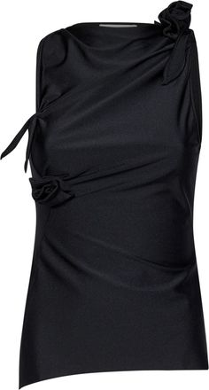 Coperni Womens Top Flower Black Polyamide Tops