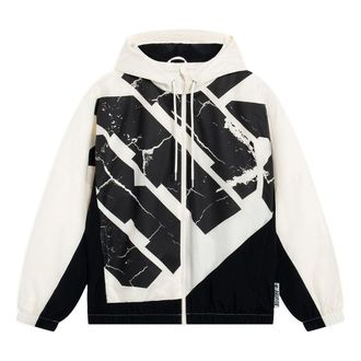 Li-Ning BadFive Woven Hooded Windbreaker White Black AFDT059-3