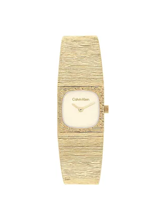 Calvin Klein Womens Textured Dial Mesh Bracelet Watch - Gold - OS