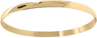 Jewelco London Solid 9ct Gold D-Shape 5mm Bangle Bracelet - JBG062
