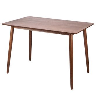 Nordlys Dining Table for 4 People (L120 cm) Rectangular Wood in Dark Brown