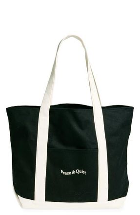 Museum of Peace and Quiet Wordmark Canvas Boat Tote in Black at Nordstrom