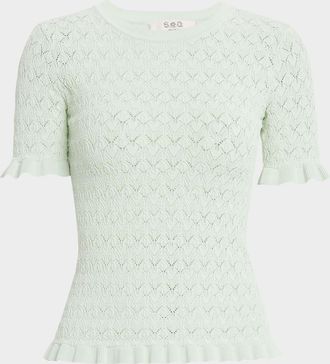 Sea New York Rue Fine Knit Short-Sleeve Top