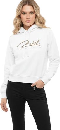Diesel White Logo Hood Sweatshirt