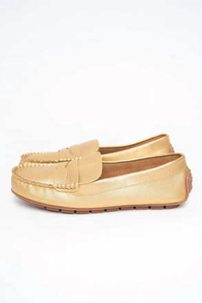 Corkys Footwear Womens Penny For Your Thoughts Loafer In Gold Pebble