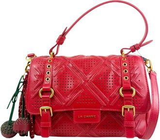 La Carrie Labyrinth Atena Medium - Dames - Handtassen - Rood - ONE Size - Leer - Tassen