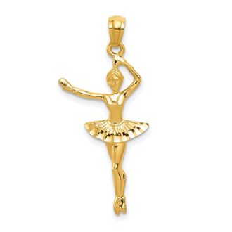 Diamond2Deal 14k Yellow Gold Ballerina Pendant