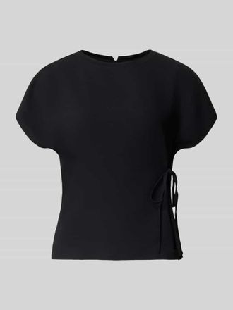 OPUS T-Shirt mit seitlicher Schn&uuml;rung Modell Sifem in Black, Gr&ouml;&szlig;e 36