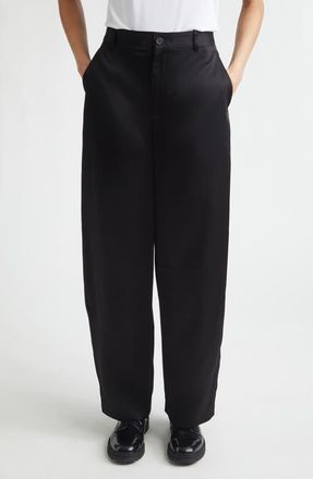 Nellie Partow Barrow High Waist Barrel Leg Pants in Black at Nordstrom, Size 12