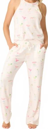PJ Salvage Pretty Punch Cocktail Print Pajama Set In Baby Pink