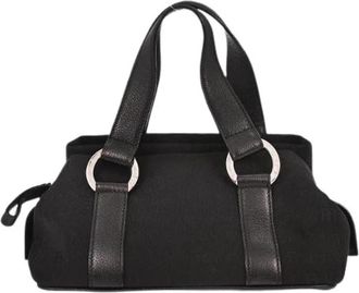 Bulgari Pre-owned Vintage Canvas Handtas - Dames - Vintage Handtas - Zwart - ONE Size - Vintage