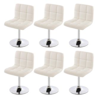 Hhg Hhg - Lote De 6 Sillas De Comedor Silla Giratoria Silla Kavala Polipiel Cromo, Blanco