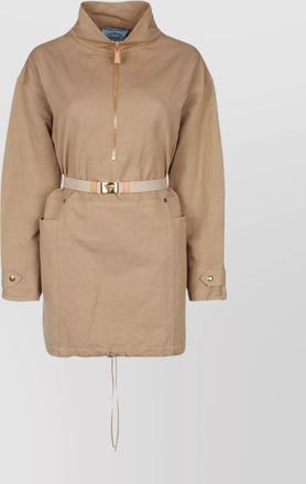 Prada stylish dress with belted waist and pockets