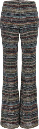 Missoni Sequined Striped Knit Trousers - Grey