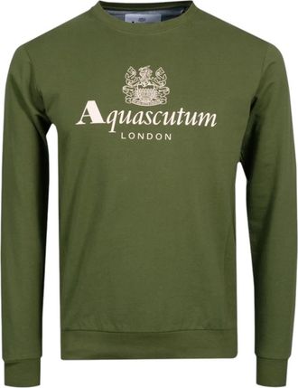 Aquascutum Centered Logo Crewneck - Heren - Sweatshirts - Groen - XL - Katoen - Hoodies & sweatvesten
