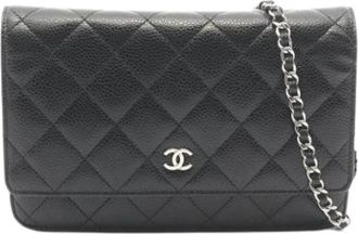 Chanel Pre-owned Vintage Shoulder Bag - Dames - Vintage Schoudertas - Zwart - ONE Size - Leer - Vintage