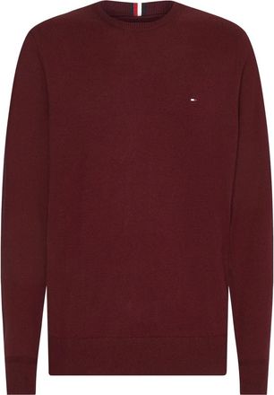 Tommy Hilfiger Mannelijke bourgondische pima org ctn kasjmier bemanning nek - Heren - Truien - Rood - Maat: XL Kasjmier
