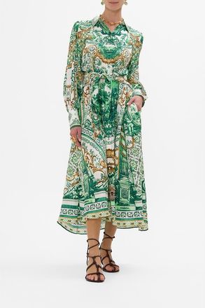 Camilla Waist Tie Shirt Dress Corridor Of Calm at Nordstrom, Size Medium
