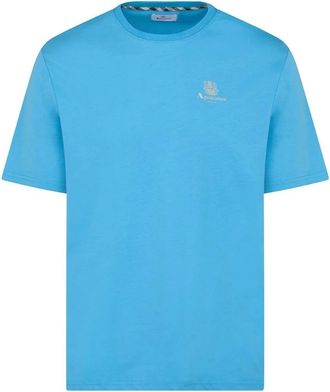 Aquascutum T-shirt met ronde hals - Heren - T-shirts - Blauw - M - Katoen - Tops