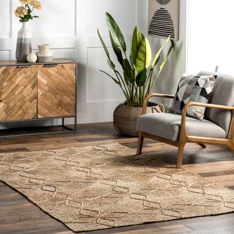 nuLOOM Brigetta Geometric Floral Jute Area Rug