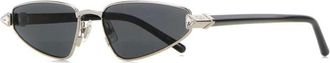 Valentino Garavani Sunglasses, female, Gray, Size: ONE SIZE Crystal VLogo 57mm Cat-Eye Sunglasses