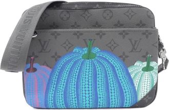 Louis Vuitton Black Gris Coated Canvas Shoulder Bag (Pre-Owned)