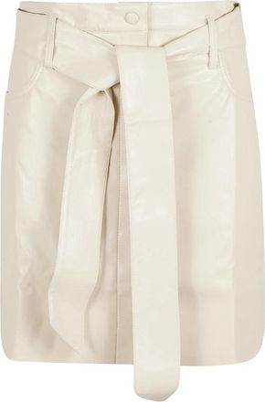 Nanushka Meda Mini-rok met Riem - Dames - Leren & Su&egrave;de rokken - Beige - XS - Leer - Rokken