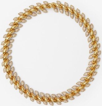 Burberry Spear Pavé Chain Necklace