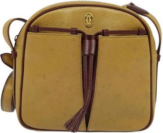 Cartier Tweedehands leren schoudertassen - Dames - Vintage Schoudertas - Beige - ONE Size - Leer - Vintage