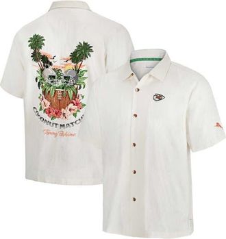 Tommy Bahama Mens Tommy Bahama White Kansas City Chiefs Coconut Matchup Camp Button-Up Shirt at Nordstrom, Size Medium