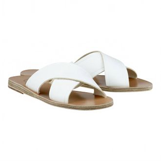 Ancient Greek Sandals Womens Thais Sandals In White