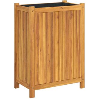 vidaXL Jardinera con forro madera maciza de acacia 54x31x75 cm vidaXL