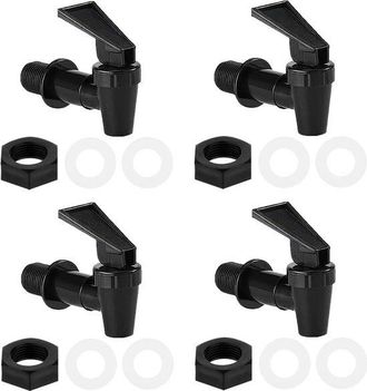 No Brand Grifo De Repuesto Para Dispensador De Bebidas - Grifo De Pl&aacute;stico - Grifo De Agua - Giratorio 360&deg; - Apto Para Botellas De Vidrio - Juego De 4