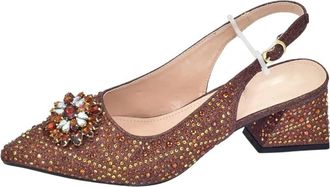 Generic Women Shoes And Bags For Party Shoe In Full Diamond Pointed Toe Pumps